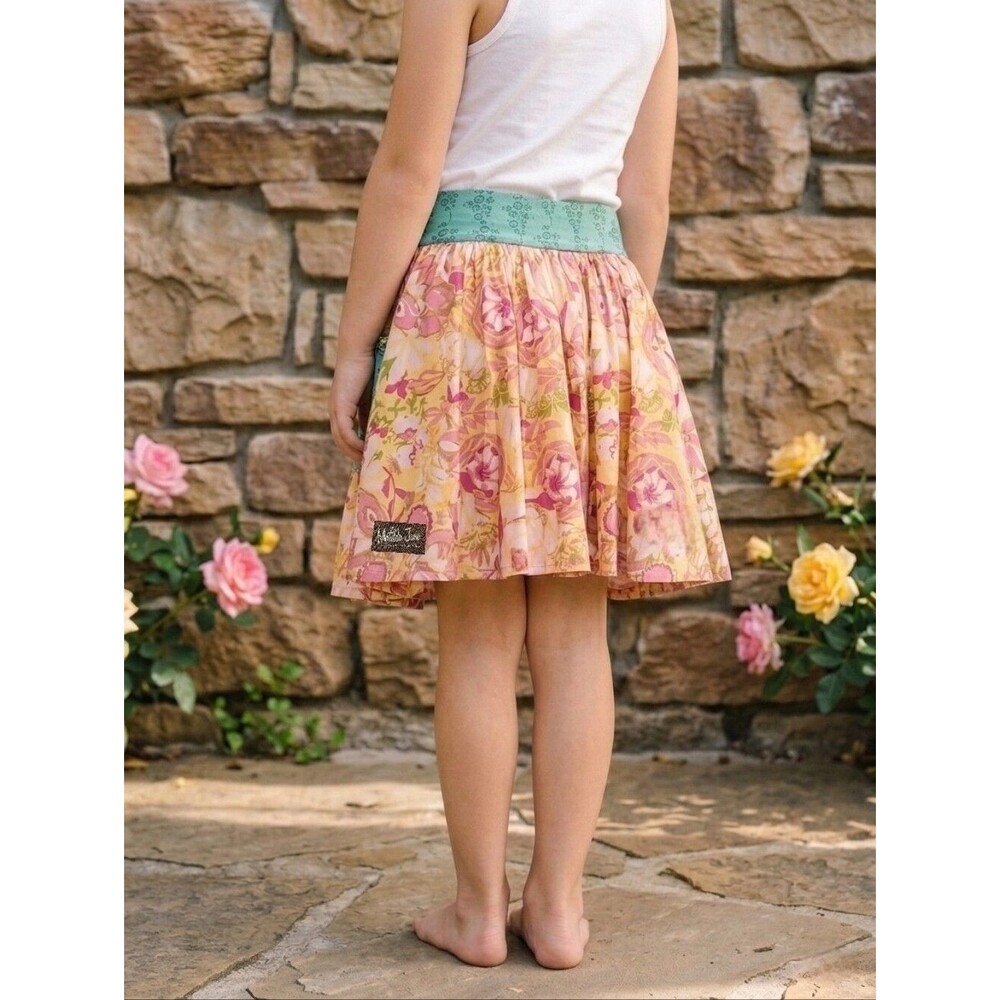 Matilda Jane Little Girls/Kids Pink Floral Skirts Playful Patchwork Size 6 - Picture 3 of 13